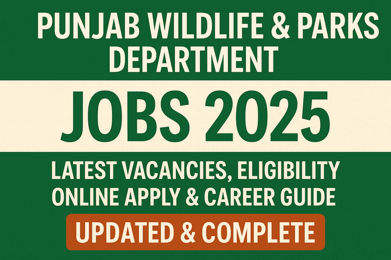 Punjab Wildlife & Parks Department Jobs 2025 – Latest Vacancies, Eligibility, Online Apply & Career Guide (Updated & Complete)