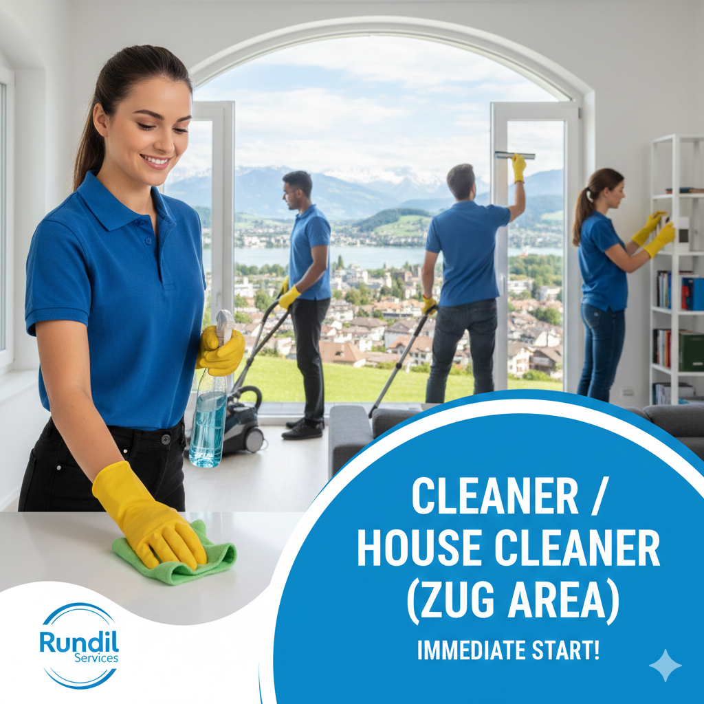 Cleaner / House Cleaner (Zug Area) – Immediate Start- job post Rundil Services