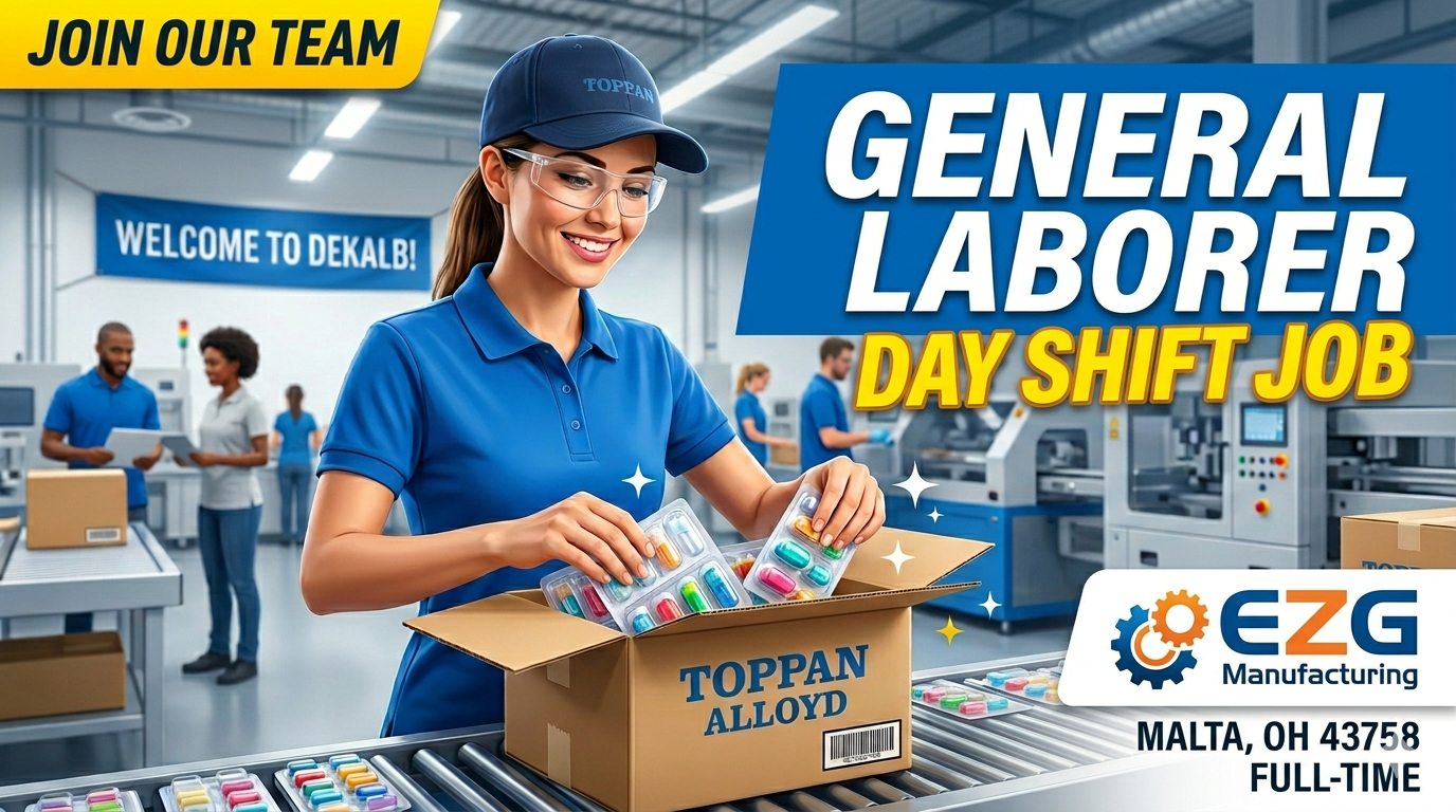 General Laborer (Day Shift) – EZG Manufacturing