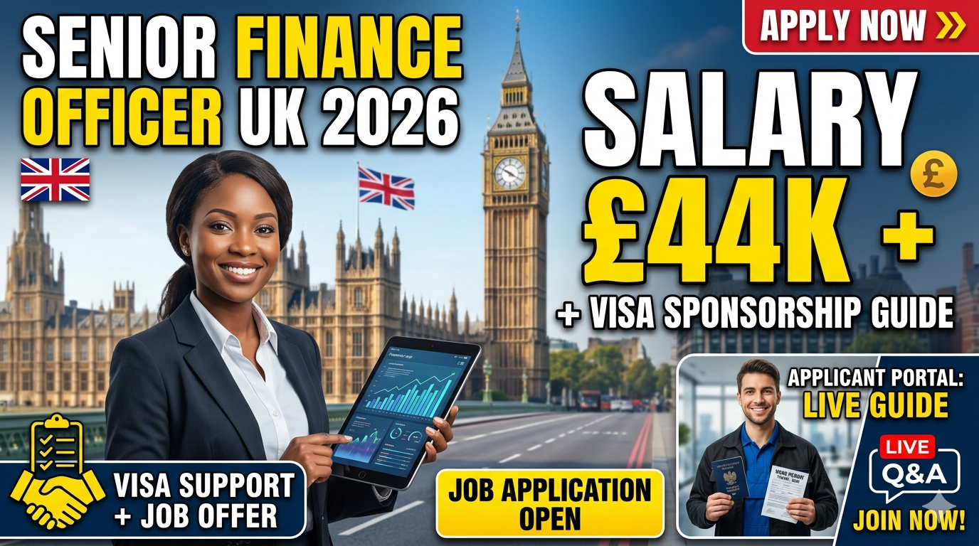 Senior Finance Officer UK 2026 – Salary £44K + Visa Guide
